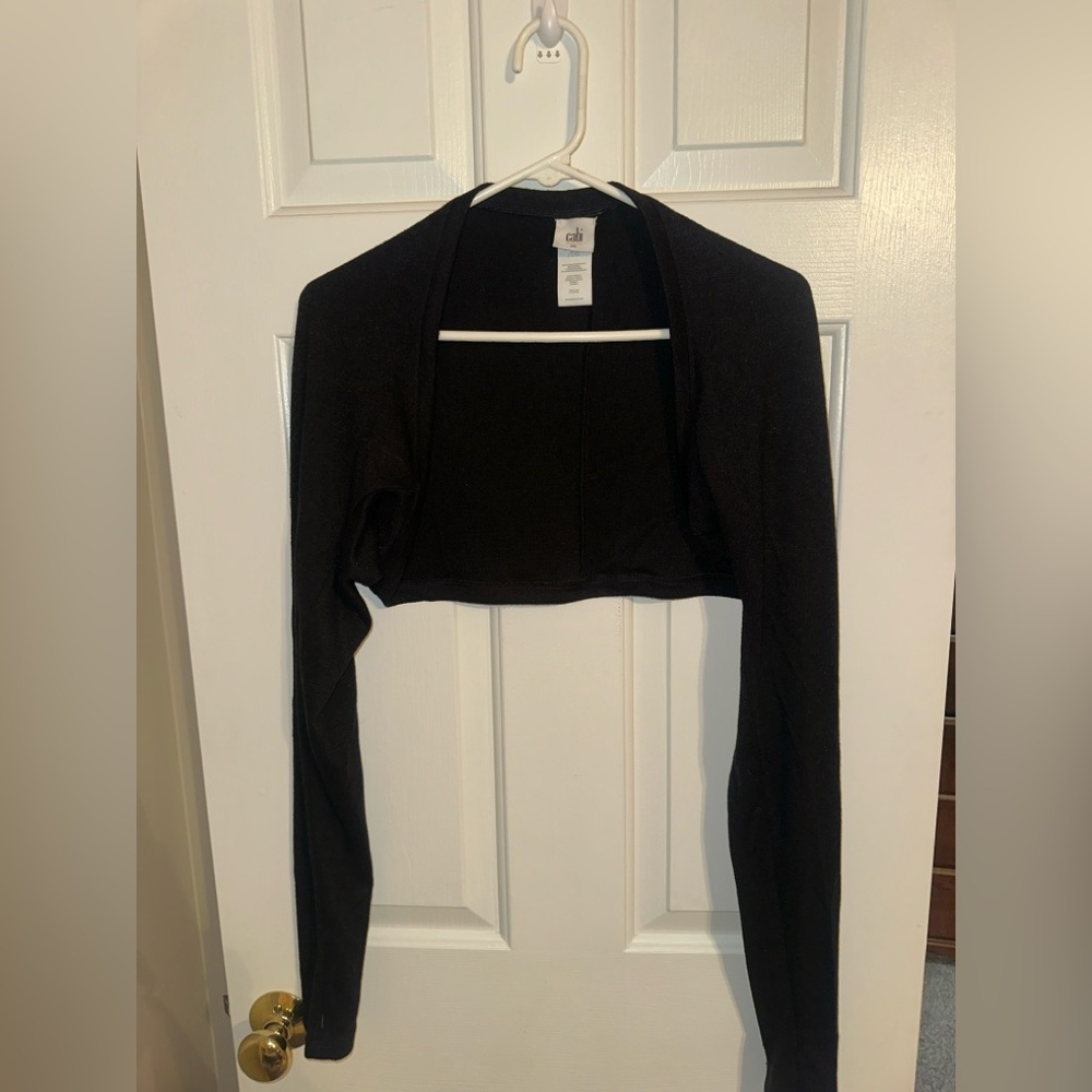 CAbi Black Long Sleeve Crop Top